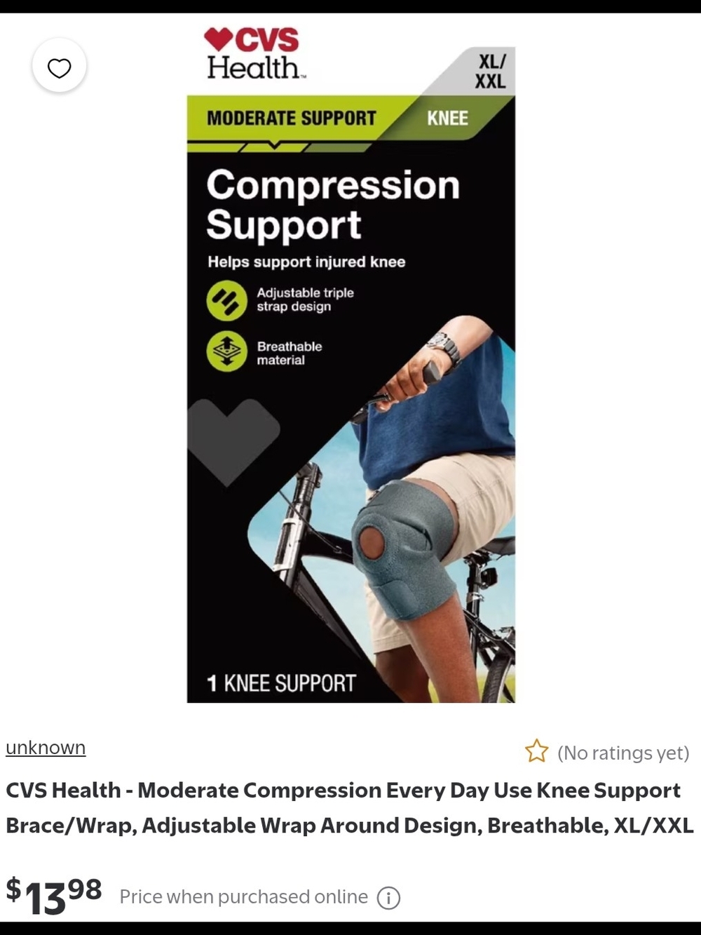 CVS Compression Knee Moderate Support - Picture 5 of 5